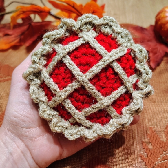 Handmade Crochet Pumpkin, Lemon, Key Lime, Blueberry, OR Cherry Pie 🥧 - Picture 7 of 7